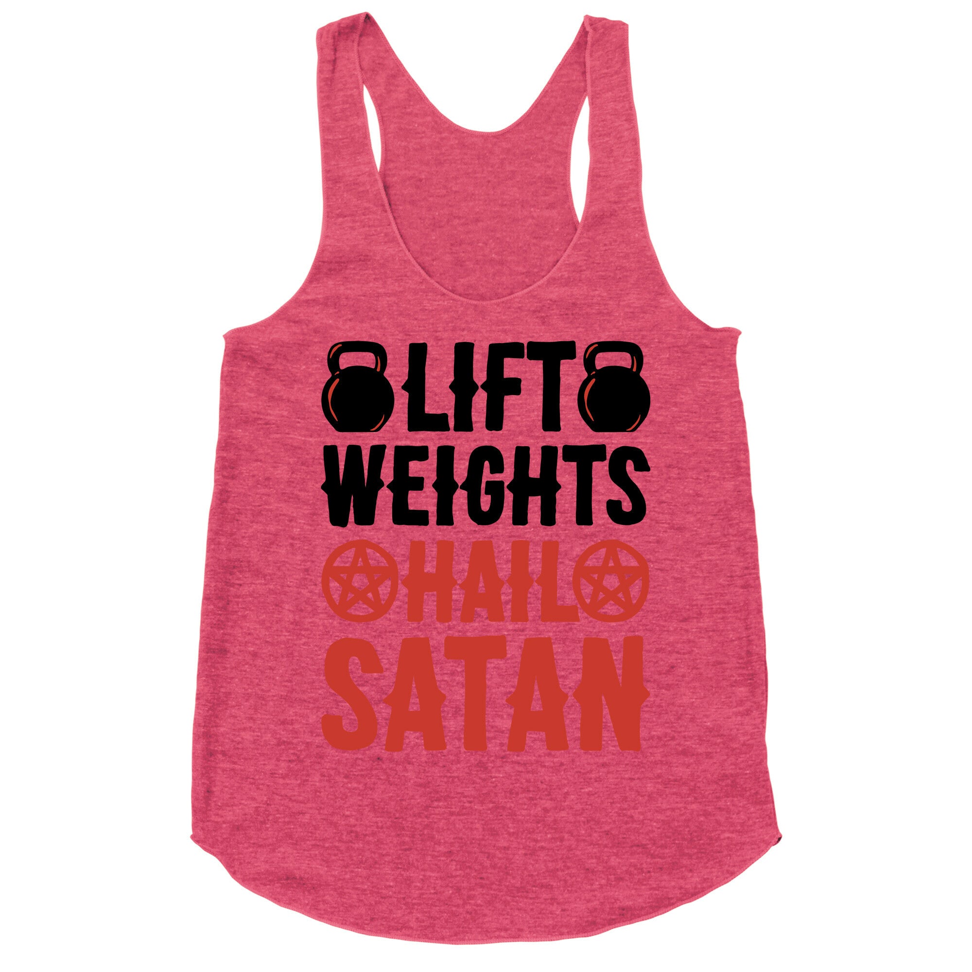 Lift Weights Hail Satan Racerback Tank